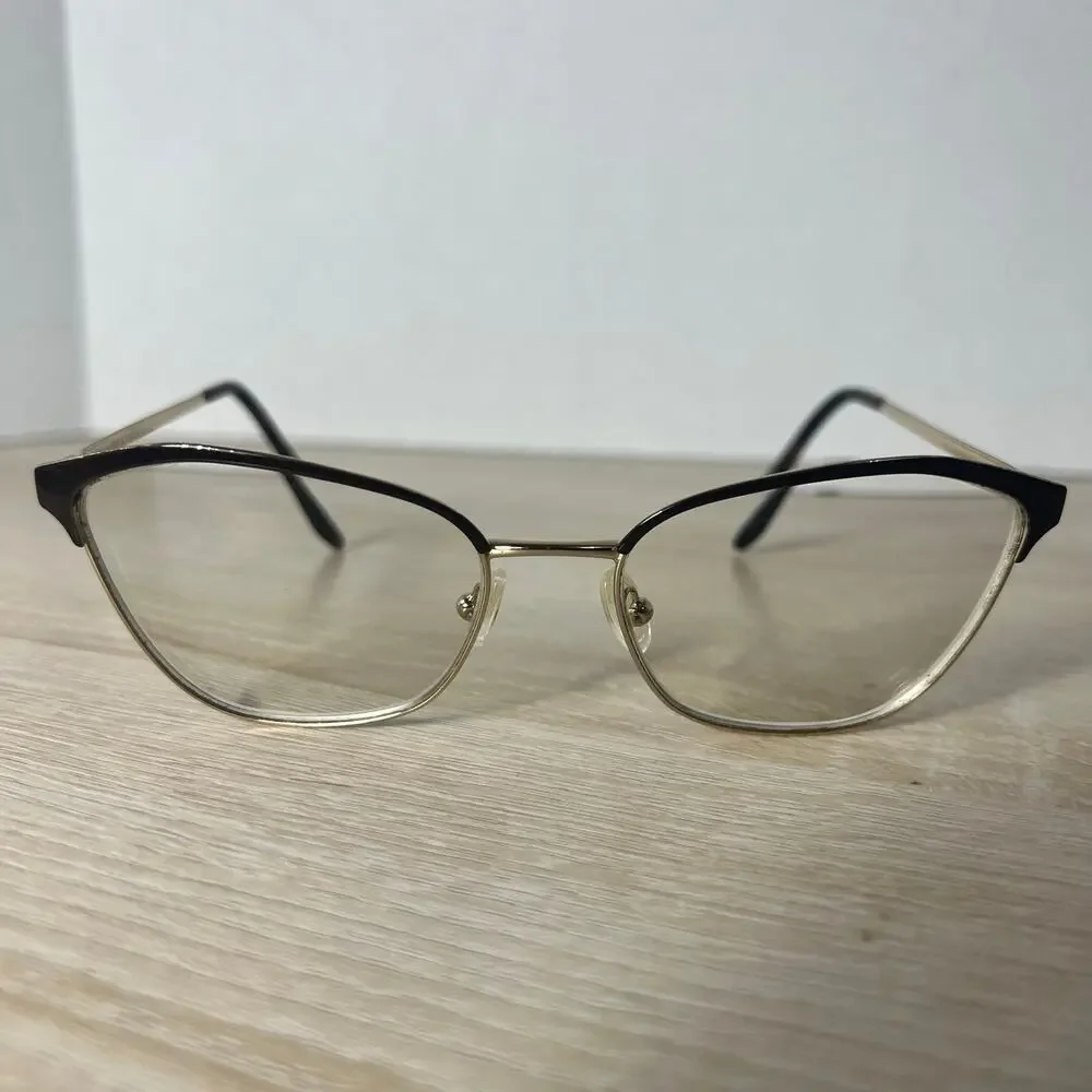 Prada VPR 62X KOF-1O1 Eyeglasses Cat Eye Frames Only Brown Gold 54-17 - Picture 3 of 12